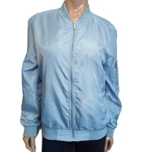 3/$20 Streetwear Society Blue Bomber Jacket Spring Coat Womens Size Large